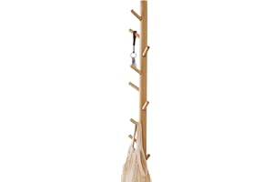 TREOAKWIS Coat Rack Wall Mounted 90cm, Vertical Hat Rack for Wall, Modern Wooden Coat Hook Tree for Hats, Jackets, Bags, Entryway Bedroom
