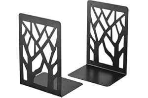 Book Ends, Bookends Heavy Duty, INNÔPLUS Book End Holder for Shelves, Metal Bookend for Office and School, Decorative Tree Unique Design Book Stopper for Gift, Book Binder and Dividers