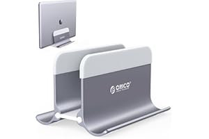 ORICO Pionowy stojak na laptopa, regulowany uchwyt na laptopa, pionowy, aluminiowy uchwyt na notebooka, stojak na laptopa nie zajmuje dużo miejsca do MacBook/Surface/Dell/laptopów gamingowych, szary