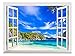 Produktbild TANGGOOD Removable Wall Sticker/Fototapete - Panorama der schönen Strand in El Nido, Palawan, Philippinen | Kreative Fensteransicht Wanddekoration - 24"x 32"