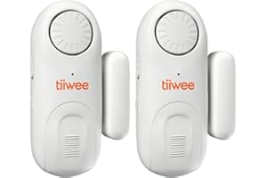 tiiwee Allarme per Porte e Finestre – Allarme Porta Ingresso – Allarme Garage – Sensori Allarme Porte e Finestre – Batterie Incluse – Set di 2