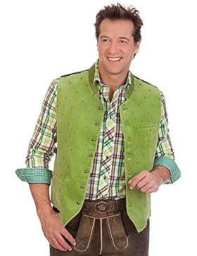 Trachten Samtweste - WAMS - dunkelrot, grasgrün