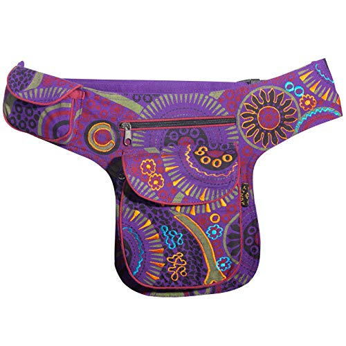 Kunst und Magie - Bolso al hombro de algodón para mujer morado morado