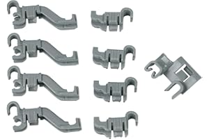 BSH Bosch Siemens 632372 00632372 - Set di morsetti di fissaggio per cestello pieghevole, per lavastoviglie anche Balay Blaupunkt Constructa Gaggenau Küppersbusch Neff