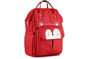 DECOBAY Baby Nappy Changing Backpack Cute Animal, Insular® Multifunctional Waterproof Mummy Diaper Bag Chic Nappy Changing Rucksack with Changing Mat and Pram Straps