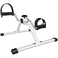 Dhouse Mini Pedal Exerciser Adjustable Resistance Bike Pedal Exerciser Silent for Home Fitness Gym Work Out Legs Arms