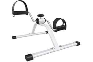 Dhouse Mini Pedal Exerciser Adjustable Resistance Bike Pedal Exerciser Silent for Home Fitness Gym Work Out Legs Arms