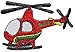Produktbild Unbekannt Bügelbild - Helikopter / Flugzeug - rot - 6,5 cm * 4,3 cm - Aufnäher Applikation - Kinder Jungen - Flugzeuge / Reise - Flugreise Hubschrauber - Flieger