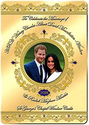 Royal Wedding 2018 Prince Harry And Meghan Foil Stamped Magnet (One Size) (Gold)