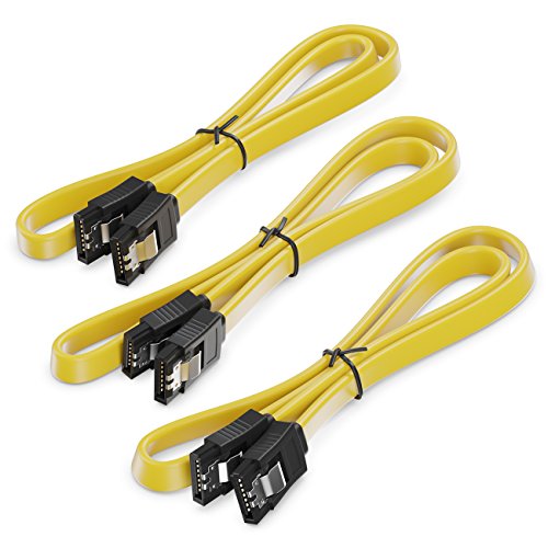 SET – 3x deleyCON [0,5m] S-ATA 3 Kabel – PREMIUM SATA 3 HDD / SSD Datenkabel mit Clip – 2x Stecker gerade – Übertragungsraten bis zu 6 GBit/s – flexibles PREMIUM S-ATA 3 Kabel – schnelle und sichere Datenübertragung – passgenaue, stabile Stecker mit Verriegelung – abwärtskompatibel – Länge: 50cm / Farbe: Gelb - 4