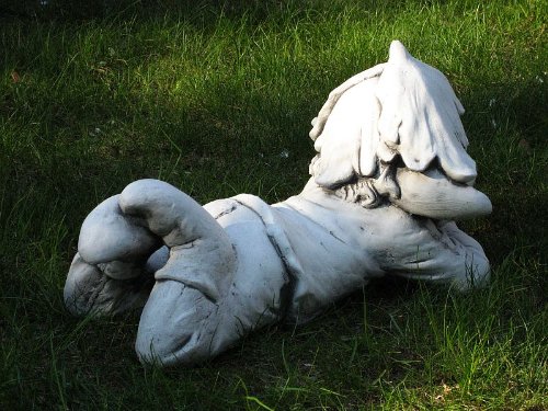 Steinfigur Zwerg Gnom Wichtel 07 FREDDI 44 cm ca.15 kg Frostfest Stein Nr.178 - 4