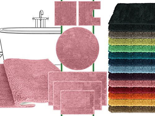 Mikrofaser Badteppich - klassisch + modern + universell einsetzbar - erhältlich in 13 modernen Farben und 6 verschiedenen Größen - die extra Streicheleinheit für Ihre Füße in geprüfter Markenqualität, altrosa, 50 x 70 cm