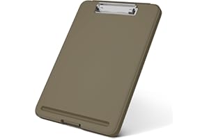 HNOGRI Hongri Portablocco in plastica con contenitore, portablocco aperto per infermieri, avvocati, studenti, aula, ufficio, donne, uomo, dimensioni 34 x 23,9 x 2,3 cm, Marrone