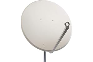 PremiumX PXA100 Satellitenschüssel 100cm Aluminium Hellgrau Satellitenantenne SAT Spiegel mit LNB-Tragarm und Masthalterung