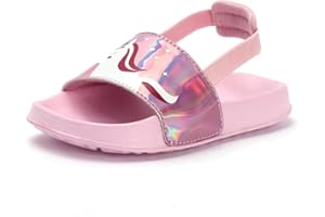 LANIVIC Badelatschen Mädchen Badesandalen Jungen Badeschlappen Dusch Badeschuhe Sommer rutschfest Leicht Strand Hausschuhe Kinder Sandalen Gummiband