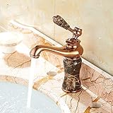 Oudan Spülbecken Mischbatterie Spülbecken Becken Mischbatterie aus massivem Messing Waschbecken Wasserhahn heißes und kaltes Wasser Roségold Spülbecken Beckenmischer (Farbe : -, Größe : -)