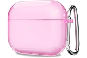 Svanove for Airpods 4 Case Clear Hard Plastic, Transparent Simple Cute Airpods 4th Generation Case with Keychain, Girly Y2k Aesthetic Trendy Airpods Cover Accessories for Women Girl, Pink