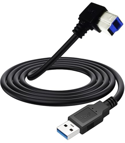 Cavo USB 3.0 Angolare 60 Cm Tipo B Maschio A Tipo A Maschio – System-S Blu