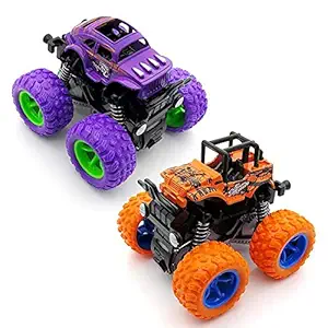 Morbrix Monster Truck Toys - Friction Powered Toy Cars Pull and Go Vehicles for Kids Best Birthday Party Gift for Boys Girls Aged 3 and Above [Pack of 2, Multicolor]