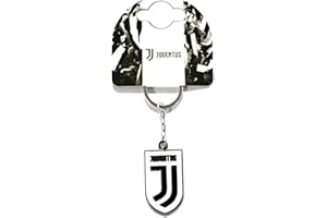 JUVENTUS Official White and Black Metal Keyring