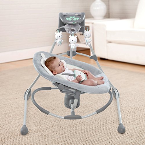 Ingenuity 10088 InLighten Cradling Swing and Rocker – Twinkle Teddy Bear - 8