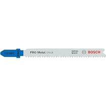 Bosch Lot De 5 Lames T121BFC Pour Scie Sauteuse - Coupe Métaux épais, Revêtement AlTiN, Longueur 92 Mm