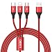 Produktbild Multi USB Kabel, KAIBO 1.2m Nylon 3 in 1 Mehrfach USB Ladekabel Micro USB Typ C Ladegerät Kabel für Phone Xs/Xr/X/ 8/7, Samsung Galaxy S9/ S8/ S7/ A3/ A5/ J5/ Note8, Huawei, Sony, Kindle, Echo Dot