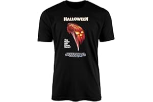 SMARTYPANTS Camiseta negra de Halloween con diseño de daga – Myers Mask Laurie Horror Sobrenatural Thriller Slasher Película de miedo Cine de los años 70 Franquicia Culto Clásico Regalo Regalo