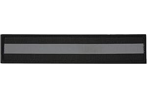 Ranstac Bande à crochet réfléchissante - Emblème brodé - Emblème brodé - 5,3 cm de large - 8 cm de long - CJ/SQZ-05 (rallongé, noir)