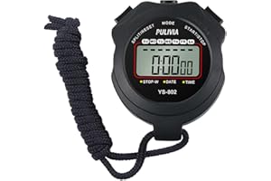 PULIVIA Sport Stoppuhr, Digitale Stoppuhr, Tragbarer Chronograph Timer Stoppuhr Wecker, Stoßfeste Stoppuhr zum Schwimmen Laufen Sport Training Trainer Schiedsrichter Ausrüstung (YS-802B)