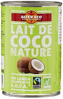 Alter Eco Lait de Coco Nature Bio et Equitable 400 ml