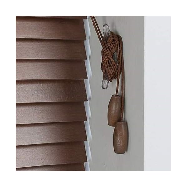 Pilotfish Real Hard Wood Venetian Blinds Dark Wood Teak 25mm Slats 9 Widths x 160cm - Image 3