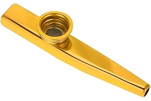 DRFEIFY Kazoo para Niños, Metal Duradero Kazoo Flauta Boca Órgano Instrumento Musical Juguete de Regalo para Niños(Oro)
