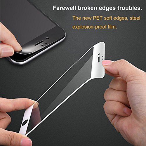iPhone 7 Screen Protectorï¼Œ KOCI 3D Curved Full CoverageÂ Tempered Glass Protective Film for iPhone 7 Apple [Soft Edge Hybrid] Perfect Fit Cover 4.7