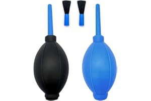 Cretty-Meet 2pcs Air Blower with Soft Brush Manual Rubber Bulb Air Pump Dust Blower Cleaner for Camera Microscopes Telescope Eyepieces Guitars Filters Keyboards Records Cell Phones and Succulents