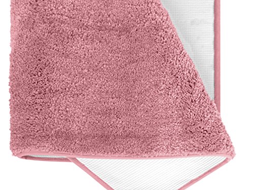 Mikrofaser Badteppich – klassisch + modern + universell einsetzbar – erhältlich in 13 modernen Farben und 6 verschiedenen Größen – die extra Streicheleinheit für Ihre Füße in geprüfter Markenqualität, altrosa, 50 x 70 cm - 3