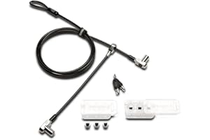 Kensington Cable de Seguridad con Llave 3-en-1, Candado con Doble Cabezal, Sistema de Protección Múltiple para 2 dispositivos, Ordenadores Portátiles, Monitores y otros (K63380WW)