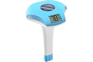 Baldr Solaire Thermometre Piscine Flottant, avec LCD Grand Écran Numérique Facile à Lire, Étanchéité IPX8 et est Économe en Énergie. Pour Piscines, bain de glace, Jacuzzis