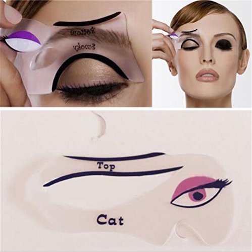 2pcs Professional Women Smoky Eyes Stencil Models Template Draw Eye Bottom and Top Eyeliner Guide Card Auxiliary Tools