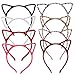 Price comparison product image WBCBEC 8 Pieces Cat Ear Headband Hair Band Fluffy Hair Hoop Headband for Party and Daily Decoration, Assorted Colors