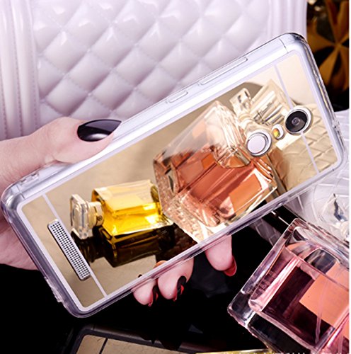 LXHGrowH Funda Espejo Silicona Gel TPU para Xiaomi Redmi Note 3   Redmi Note 3 Pro Color Oro LXHGrowH Funda Espejo Silicona Gel TPU para Xiaomi Redmi Note 3   Redmi Note 3 Pro Color Oro