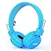 Produktbild Kopfhörer für kinder, On-ear faltbarer wired kinder kopfhörer, Noise cansellation, letchtagewicht headset mit Abnehmbarem Kabel für Jungen und Mädchen von Ellien (Blau)