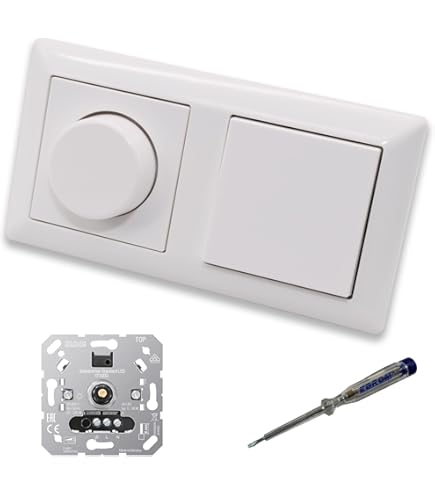 Universele muur draaidimmer 3-150W LED Shada wit Universele muur draaidimmer 3-150W LED Shada wit
