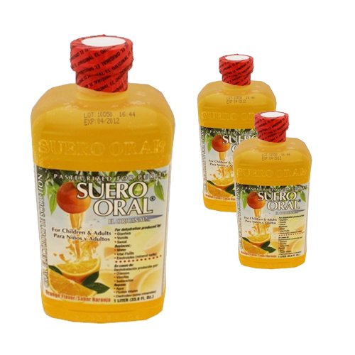 Suero Oral Electrolyte Solution Orange Flavor 1lt 3 Pcs Shopstak