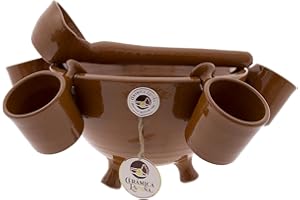 CERÁMICA ESPAÑA | Queimada | Queimada Gallega | A Queimada | Pote Queimada | Conjunto Queimada - Modelo M01 | 6 personas | 100% Hecho a mano | 40x40x25 cm | 3 litros