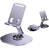 Ht-72 Metal Masa &Uuml;st&uuml; Telefon Tutucu Al&uuml;minyum 360 Derece D&ouml;nebilir Tablet Standı Lila