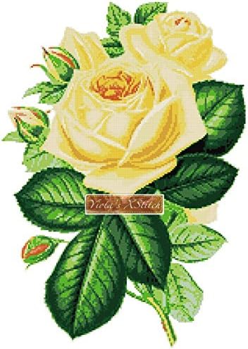 Yellow rose counted cross stitch kit