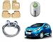 Auto Pearl Premium Quality Car Accessories Combo of Car Floor Foot Mats 4D Beige. & Full Steel Towing Tow Cable 2000kgs 6mm Heavy Duty 4Mtr. & Godrej Click Car Air Freshner 9 ml - Green RS.2023.00