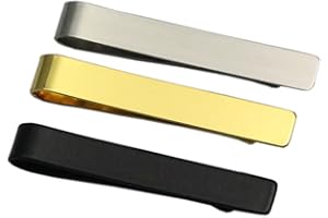 IERCZA alfiler de corbata delgado para hombre, alfiler de corbata de boda de negocios de acero inoxidable, juego de alfileres de corbata de boda,regalo del día de la fiesta de boda （plata/negro/oro）