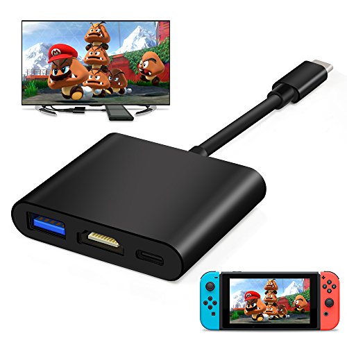 USB Type-C to HDMI Adapter USB C to HDMI Converter for Nintendo Switch Samsung S8/S8+ ,Mac Pro, Mate 10(Black)